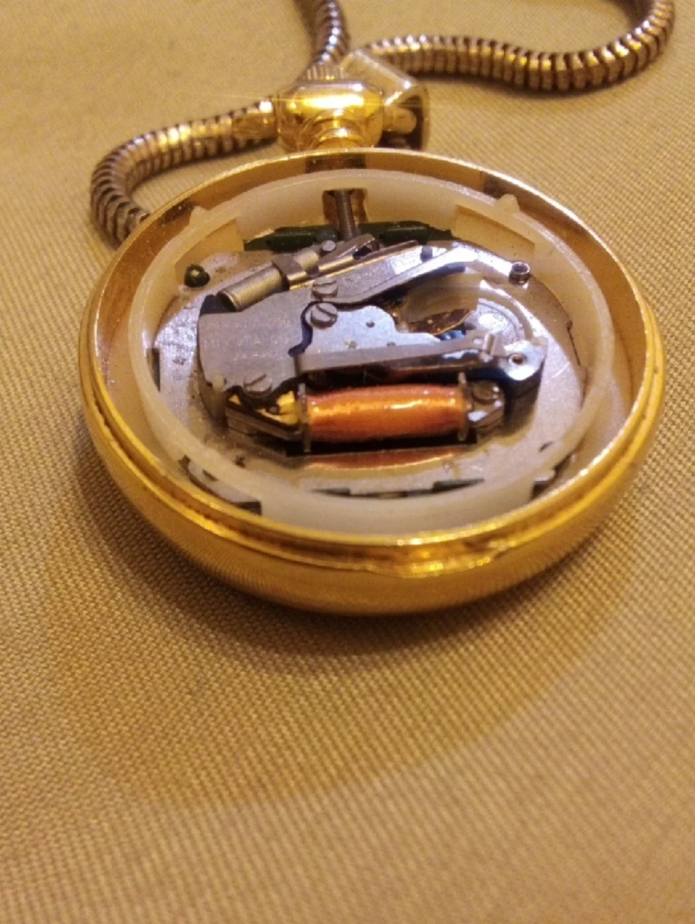 Cherokee Gold-Tone Pocket Watch with Moonphase Dial
